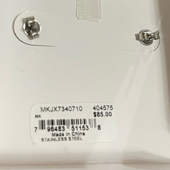 Michael Kors Beautiful Crystal Logo Cris-Cross Gold Earring - Picture 3 of 4